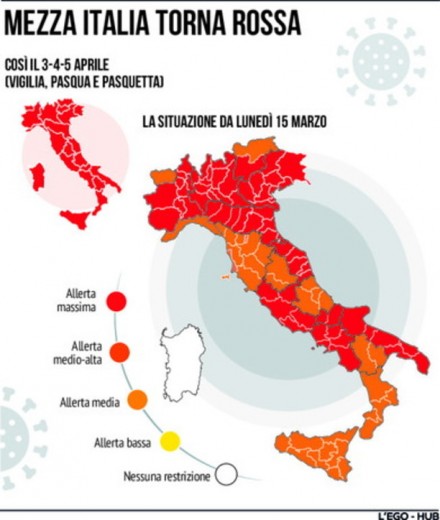 L'Italia si tinge di rosso e arancione a eccezione della Sardegna. Cosa è permesso e vietato